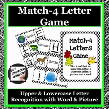 Preview of Upper and Lowercase Letter Match Game Words & Pictures: Print & Cut Ready to Go