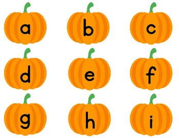 Preview of Upper and lowercase alphabet identification: Pumpkins