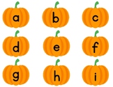 Upper and lowercase alphabet identification: Pumpkins