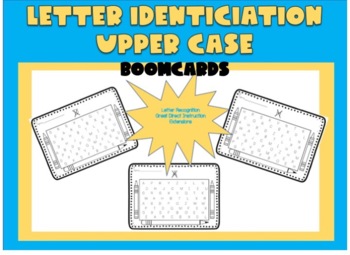 Preview of Upper case letter recognition | boomcards | digital learning | distance learning