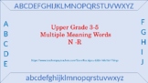 Upper grade multiple meaning words N-R