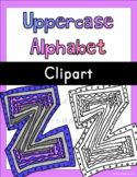 Uppercase Alphabet Clipart Color + Black & White