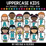 Uppercase Alphabet Kids Clipart + FREE Blacklines - Commer