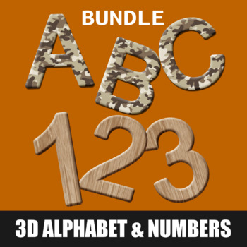 Preview of Uppercase Alphabet Letters And Numbers - 3D Toy Text Clip Art PNG Printables