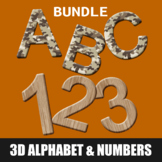 Uppercase Alphabet Letters And Numbers - 3D Toy Text Clip 