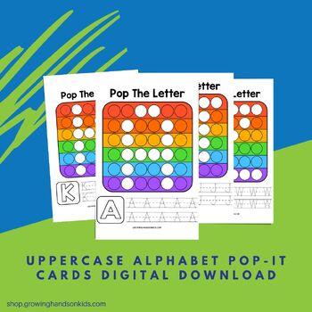 Uppercase Alphabet Pop-It Cards by Growing Hands-On Kids | TPT