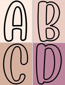 Preview of Uppercase Alphabet Posters - Boho Neutrals