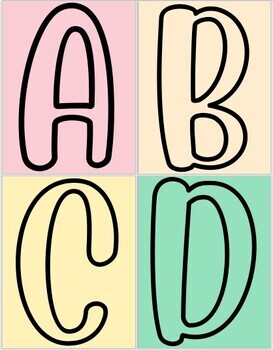 Preview of Uppercase Alphabet Posters - Bright Pastels