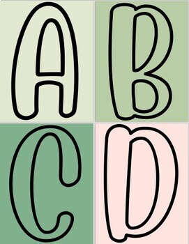 Preview of Uppercase Alphabet Posters - Strawberry Matcha