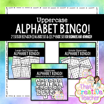 Uppercase BINGO! (2 Sets- Beginner and Advanced) by That Creative Teacher