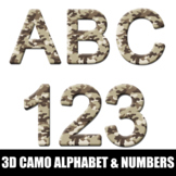 Uppercase Camo Alphabet Letters And Numbers - KG 3D Toy Te