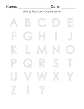 Preview of Uppercase/Capital Letter Practice
