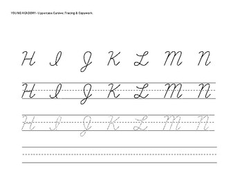 Uppercase Cursive Alphabet- Tracing and Copywork by Young Academy