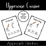 Uppercase Cursive Anchor Charts using Approach Strokes