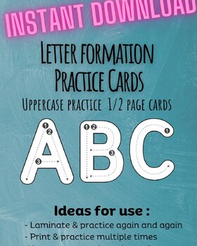Preview of Uppercase Letter Formation Flashcards 