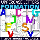 Uppercase Letter Formation Font Clipart - Alphabet Handwri