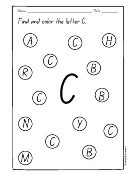 Letter Identification Activity: Alphabet Letter Recognition (Uppercase ...