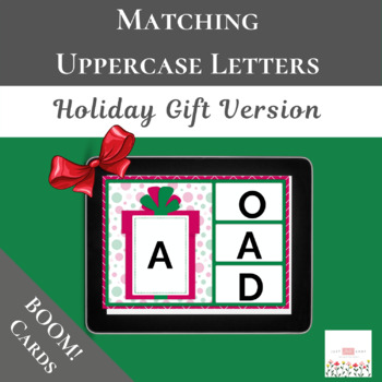 Preview of Uppercase Letter Matching with Boom Cards™ | Presents | Digital 