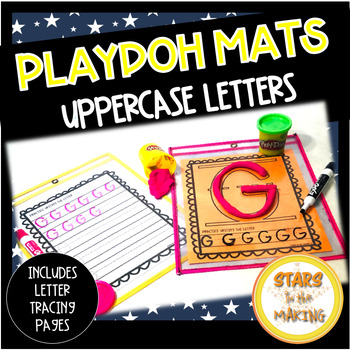 Preview of Uppercase Letter Playdoh Mats with letter tracing pages