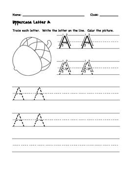 Uppercase Letter Writing Practice by nareah43 | Teachers Pay Teachers