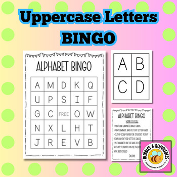 Preview of Uppercase Letters BINGO-30 Unique Boards, 1 Blank Board, & Letter Cards