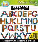 Uppercase Letters Puzzle Pattern Blocks Clipart {Zip-A-Dee