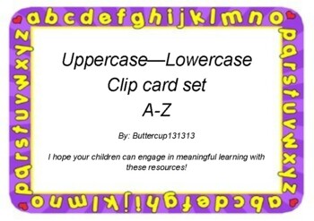Preview of Uppercase-Lowercase Clip Cards
