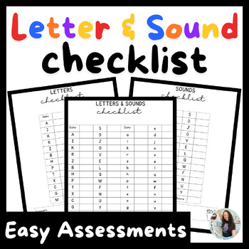 Preview of Uppercase & Lowercase Letter and Sound Assessment Checklist PreK & Kindergarten