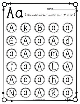 free uppercase lowercase letter recognition packet by