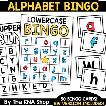 Uppercase Lowercase Letters Recognition Bingo Game Back to School
