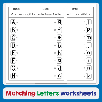 Matching Uppercase And Lowercase Letters By Lines worksheets by BazLearning