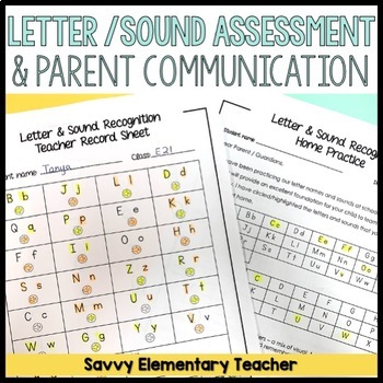 Preview of Uppercase, Lowercase & Sound Recognition Assessment with Parent Communication