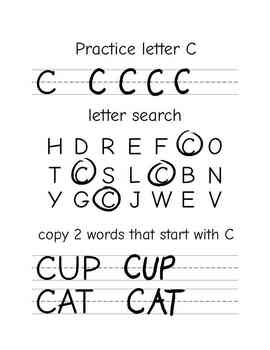 Uppercase Worksheet - Letter C by Cora Web and Graphics | TPT