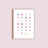 Uppercase alphabet poster, classroom decor, 4 sizes letter