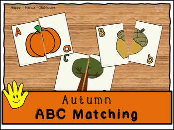 Uppercase and Lowercase ABC Matching Puzzles Autumn Theme | TPT