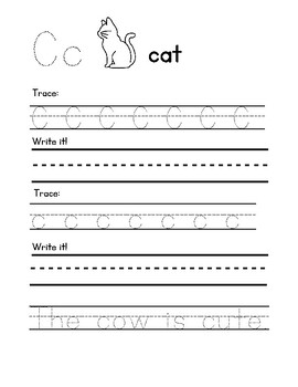 Uppercase and Lowercase Alphabet Handwriting Book by Sample of Primary