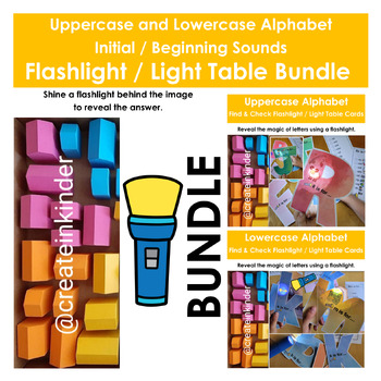 Preview of Uppercase and Lowercase Alphabet Letter Recognition Flashlight Cards