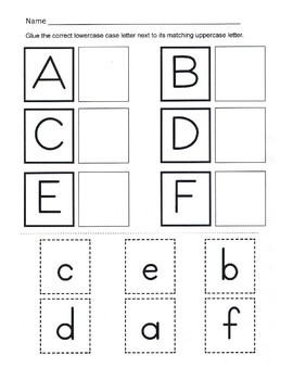 Preview of Alphabet Recognition / Uppercase and Lowercase Alphabet Matching Worksheets