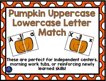 Uppercase and Lowercase Letter Match - Pumpkin by All Kinds of Special