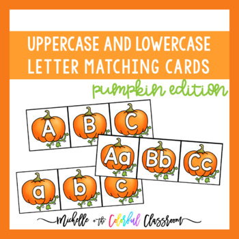 Uppercase and Lowercase Letter Matching - Alphabet Cards - October Pumpkins