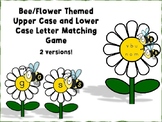Uppercase and Lowercase Letter Matching Game Bee/Flower Themed