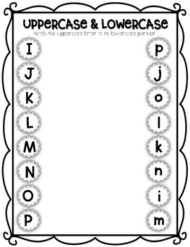 Uppercase And Lowercase Letter Matching Worksheets Tpt