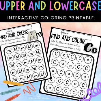 Preview of Uppercase and Lowercase Letter Recognition Printable Worksheets
