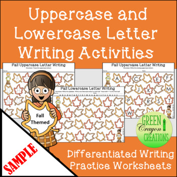 Preview of Uppercase and Lowercase Letter Writing Activity | Fall Themed | SAMPLE