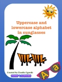 Uppercase and lowercase alphabet in sunglasses