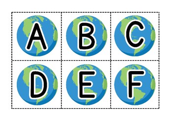 Preview of Uppercase and lowercase alphabet match Earth theme