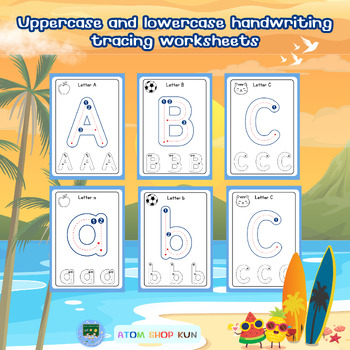 Preview of Uppercase and lowercase handwriting tracing worksheets