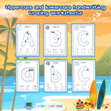 Uppercase and lowercase handwriting tracing worksheets