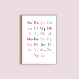 Uppercase and lowercase poster, large poster letters, clas