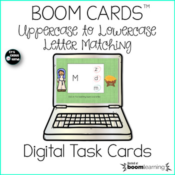 Preview of Uppercase to Lowercase Letter Matching Boom Cards: Bible Based Distance Learning